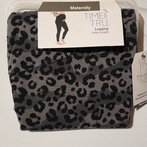 Gray Leopard Maternity Leggings | Time and Tru